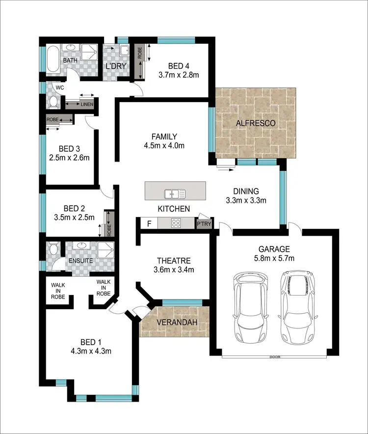Floorplan of Homely house listing, 3 Epidote Loop, Dalyellup WA 6230