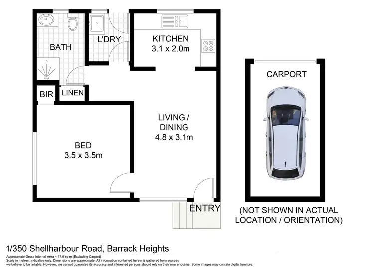 Floorplan of Homely apartment listing, 1/350 Shellharbour Road, Barrack Heights NSW 2528