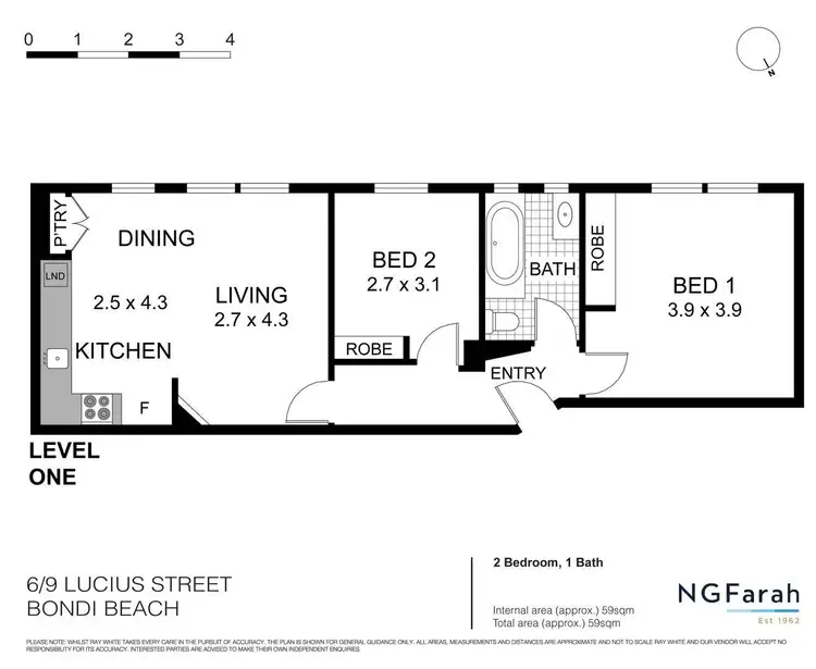 Floorplan of Homely apartment listing, 6/9 Lucius Street, Bondi Beach NSW 2026