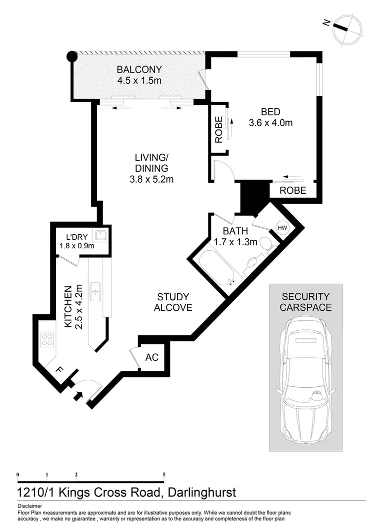 Floorplan of Homely unit listing, 1210/1 Kings Cross Road, Darlinghurst NSW 2010