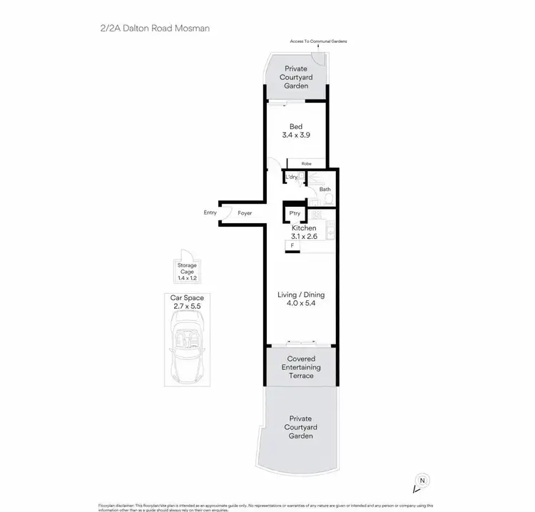 Floorplan of Homely apartment listing, 2/2A Dalton Road, Mosman NSW 2088