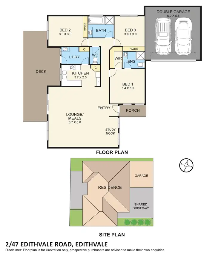 Floorplan of Homely unit listing, 2/47 Edithvale Road, Edithvale VIC 3196