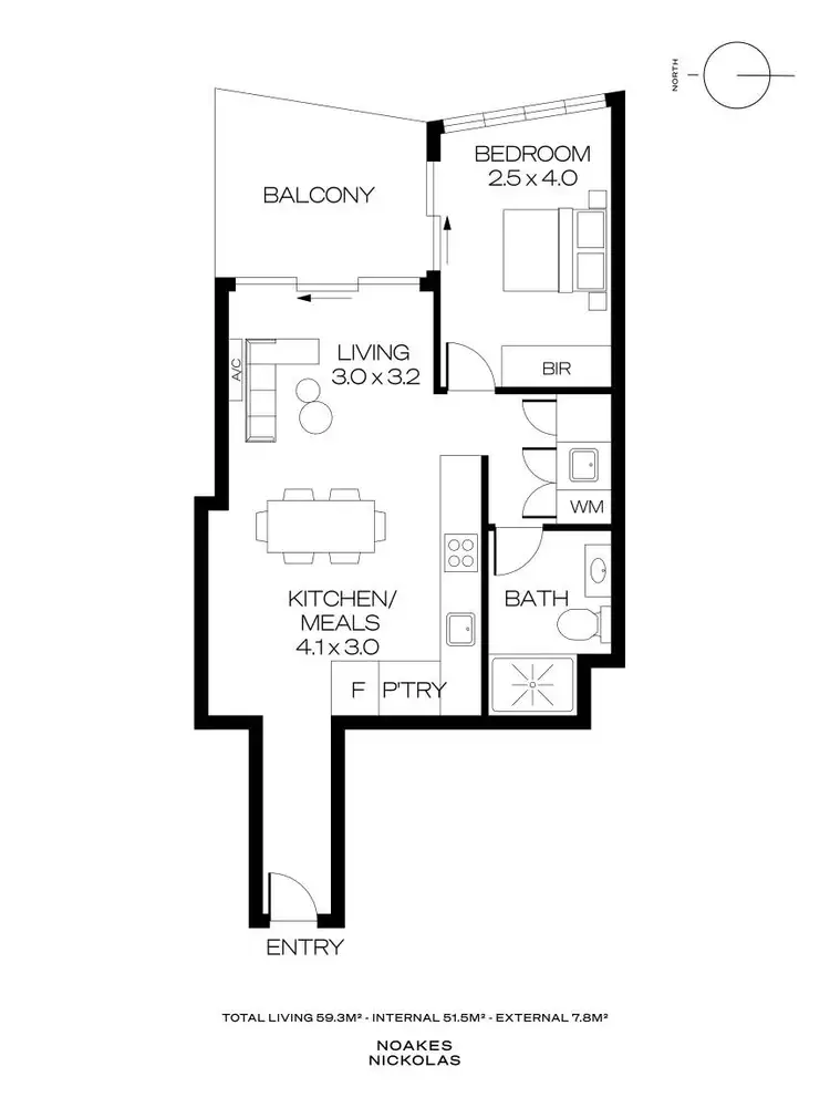Floorplan of Homely apartment listing, 1906/15 Austin Street, Adelaide SA 5000