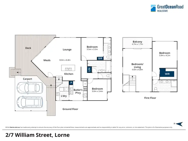 Floorplan of Homely unit listing, 2/7 William Street, Lorne VIC 3232