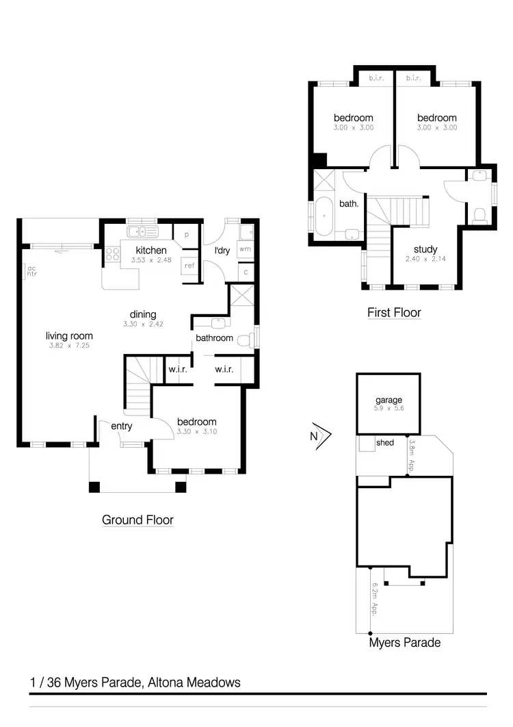 Floorplan of Homely house listing, 1/36 Myers Parade, Altona Meadows VIC 3028