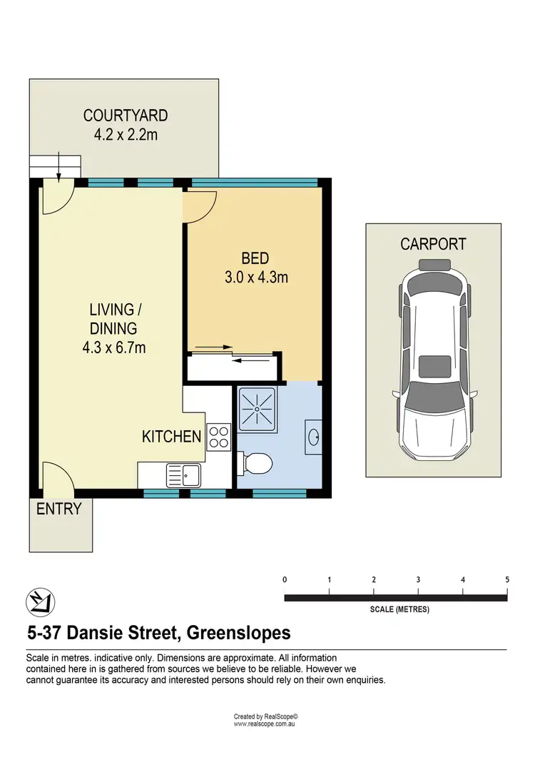 Floorplan of Homely unit listing, 5/37 Dansie Street, Greenslopes QLD 4120