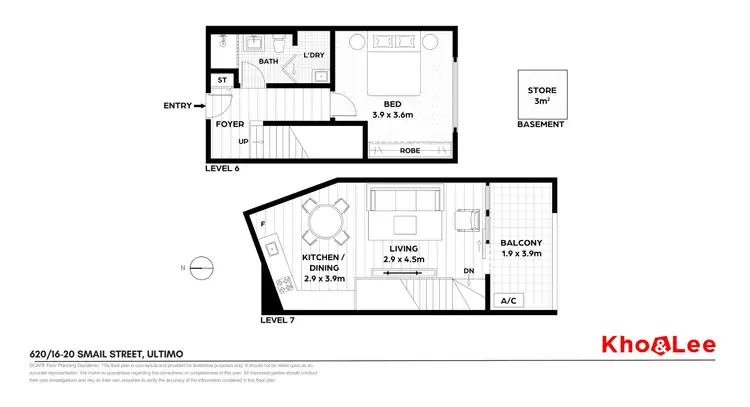 Floorplan of Homely unit listing, 620/16-20 Smail Street, Ultimo NSW 2007