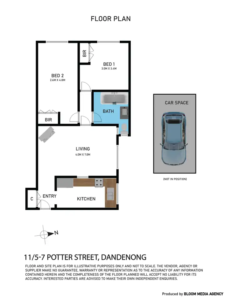 Floorplan of Homely apartment listing, 11/5-7 Potter Street, Dandenong VIC 3175