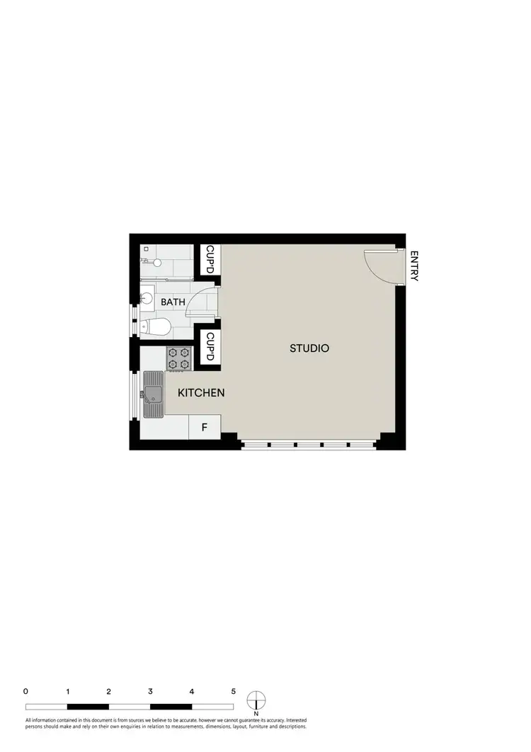 Floorplan of Homely studio listing, 16/40 Waterloo Crescent, St Kilda VIC 3182