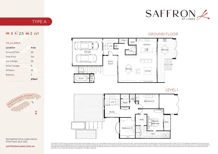 Floorplan of Homely townhouse listing, 7537 Springfield Drive, Hope Island QLD 4212