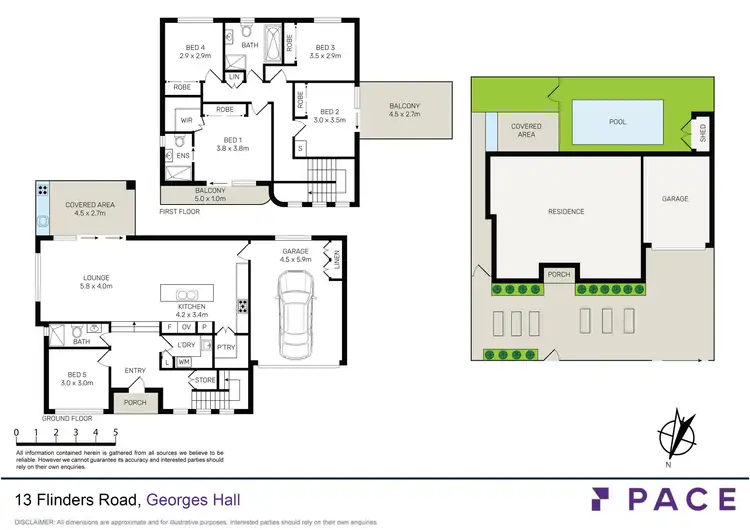Floorplan of Homely semi-detached listing, 13 Flinders Road, Georges Hall NSW 2198