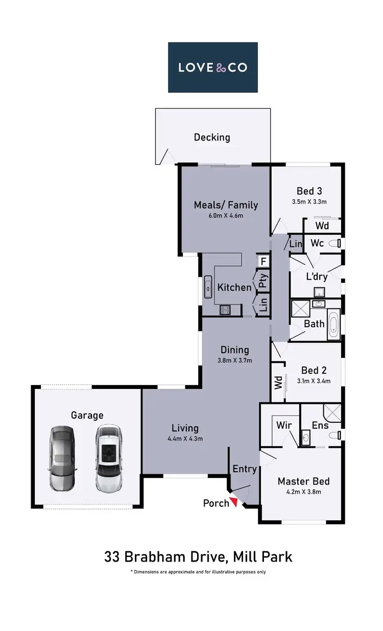 Floorplan of Homely house listing, 33 Brabham Drive, Mill Park VIC 3082