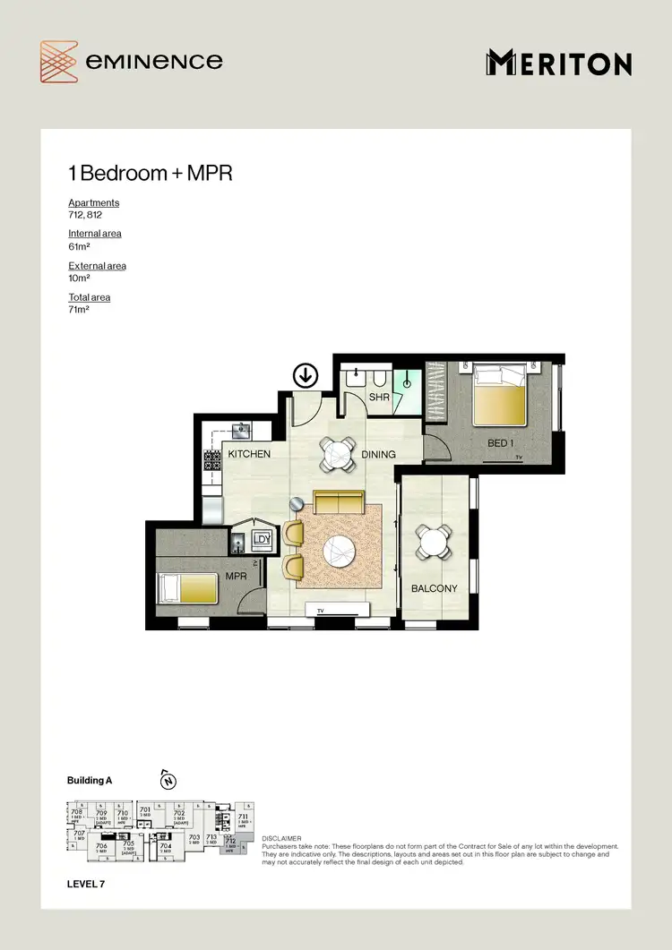 Floorplan of Homely apartment listing, 712/5A Joynton Avenue, Zetland NSW 2017