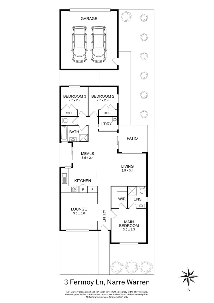 Floorplan of Homely house listing, 3 Fermoy Lane, Narre Warren VIC 3805