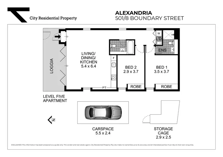 Floorplan of Homely apartment listing, 501/8 Boundary Street, Alexandria NSW 2015