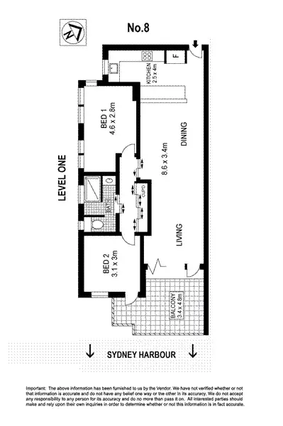 Floorplan of Homely apartment listing, 8/9 Fairlight Crescent, Fairlight NSW 2094