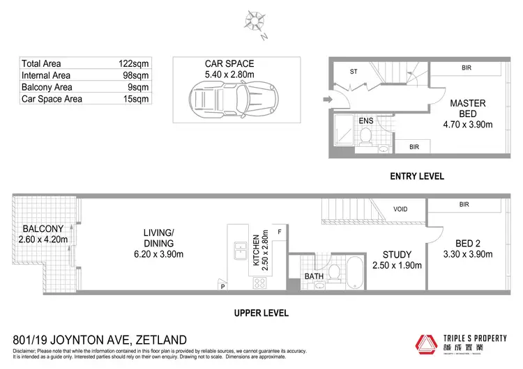 Floorplan of Homely apartment listing, 801/19 Joynton Avenue, Zetland NSW 2017