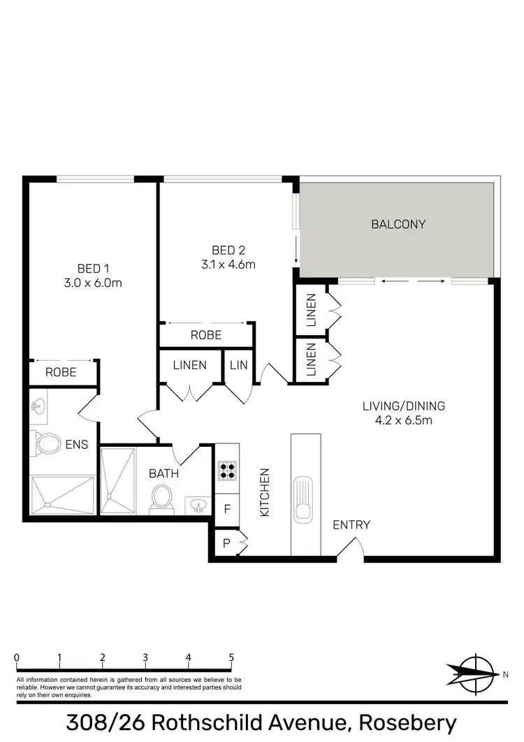 Floorplan of Homely apartment listing, C308/28 Rothschild Avenue, Rosebery NSW 2018