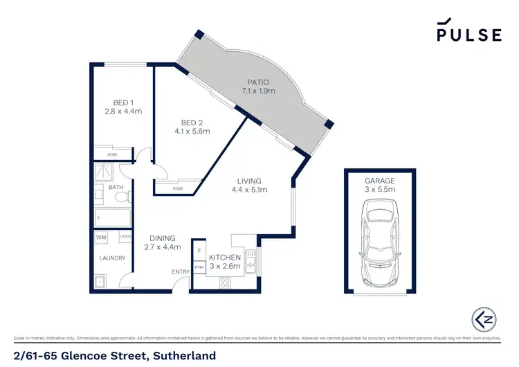 Floorplan of Homely unit listing, 2/61-65 Glencoe Street, Sutherland NSW 2232