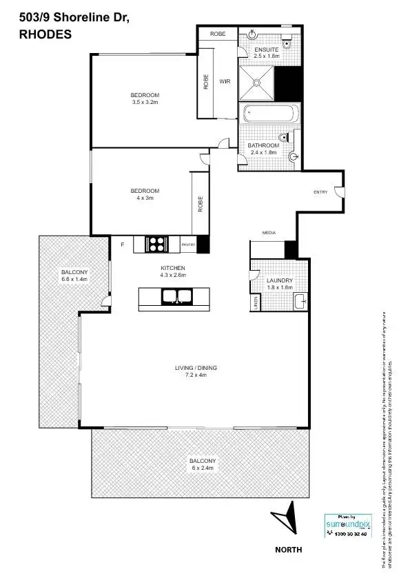Floorplan of Homely apartment listing, 503/9 Shoreline Drive, Rhodes NSW 2138