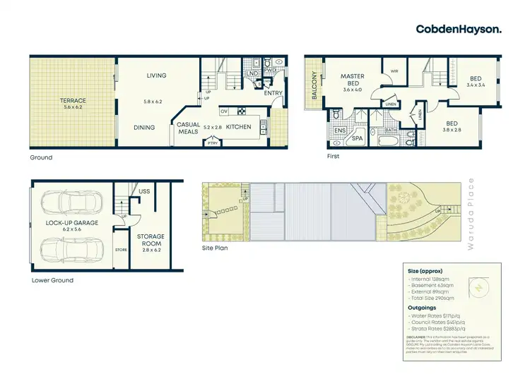 Floorplan of Homely townhouse listing, 1 Waruda Place, Huntleys Cove NSW 2111