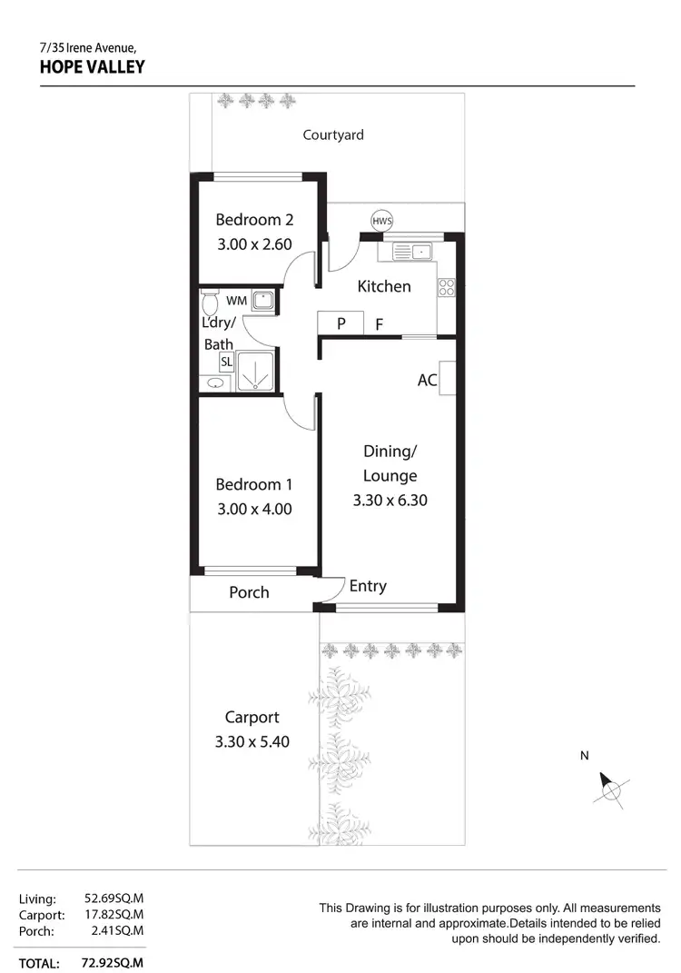 Floorplan of Homely unit listing, 7/35 Irene Avenue, Hope Valley SA 5090