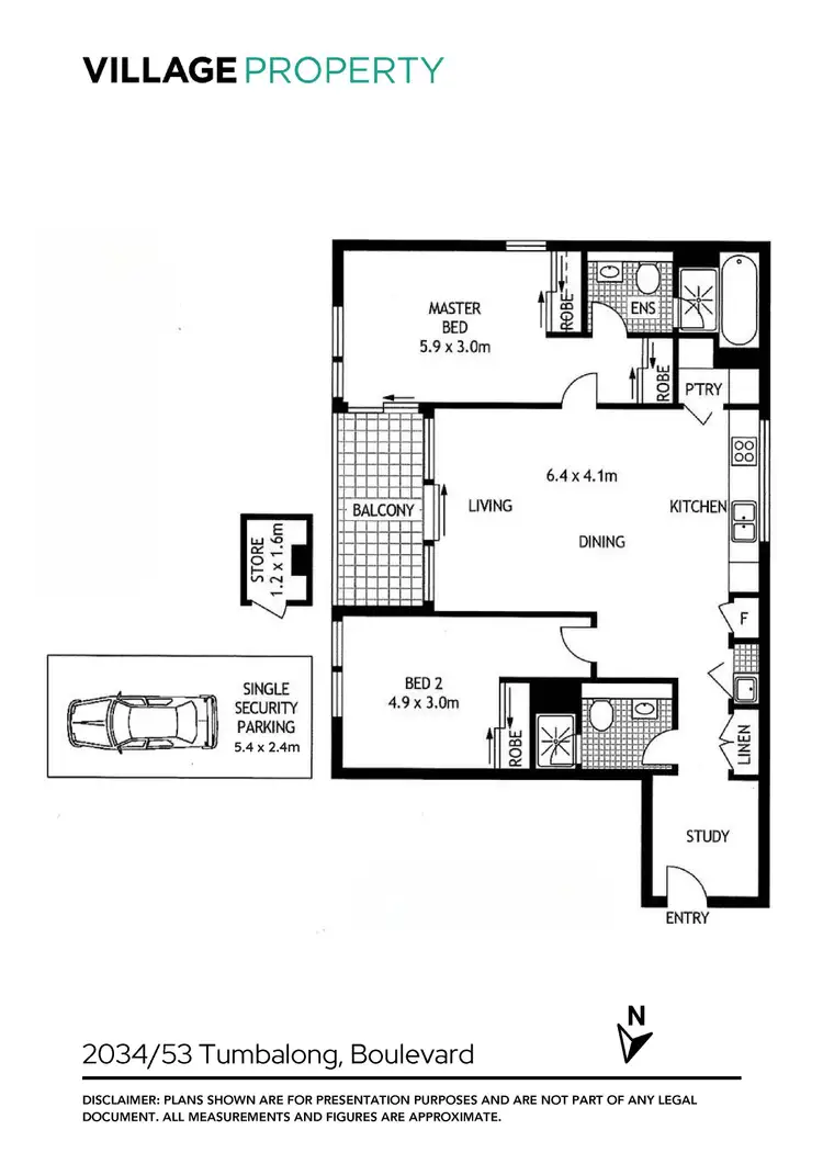 Floorplan of Homely apartment listing, 2034/53 Tumbalong Boulevard, Haymarket NSW 2000