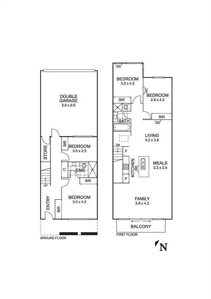 Floorplan of Homely townhouse listing, 48 Waterway Boulevard, Doreen VIC 3754