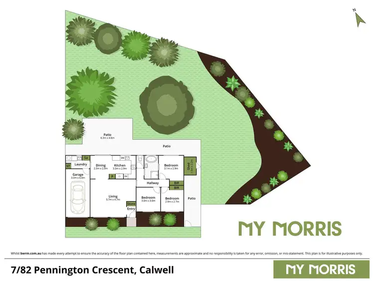 Floorplan of Homely townhouse listing, 7/82 Pennington Crescent, Calwell ACT 2905