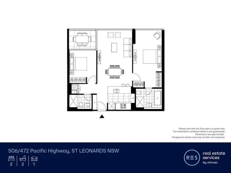 Floorplan of Homely apartment listing, 506/472 Pacific Highway, St Leonards NSW 2065