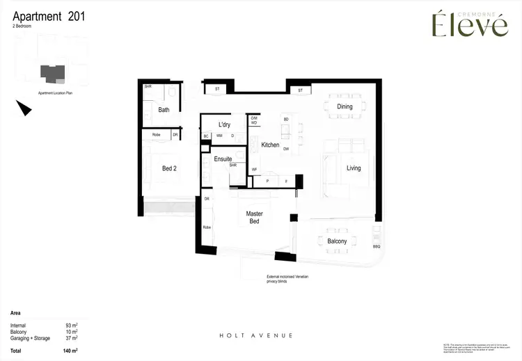Floorplan of Homely apartment listing, 201/131-139 Holt Avenue, Cremorne NSW 2090