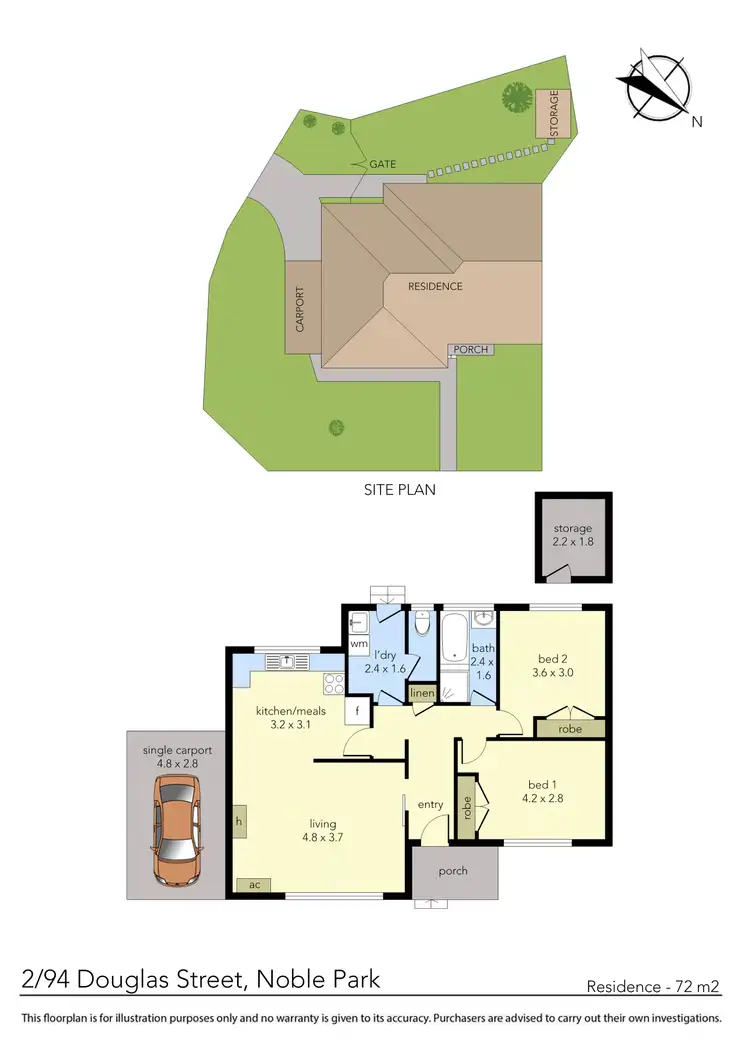 Floorplan of Homely unit listing, 2/94 Douglas Street, Noble Park VIC 3174