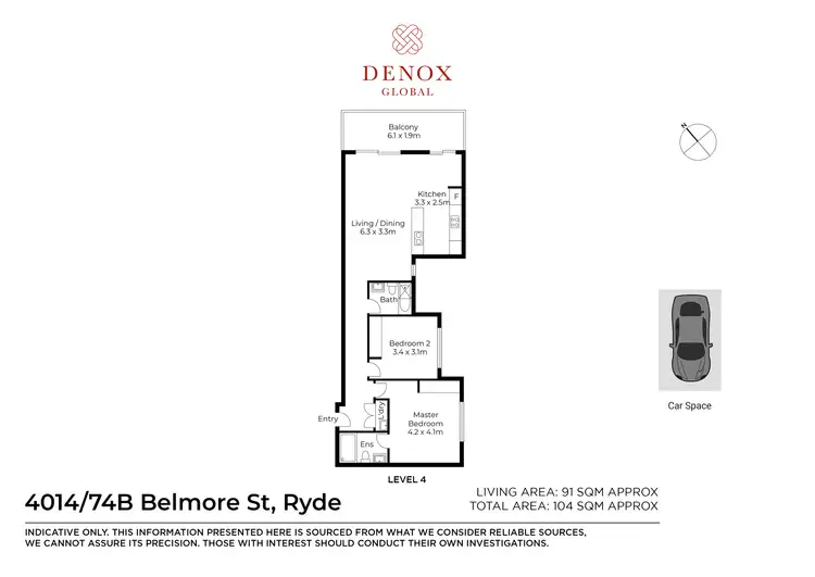 Floorplan of Homely apartment listing, 4014/74B Belmore Street, Ryde NSW 2112