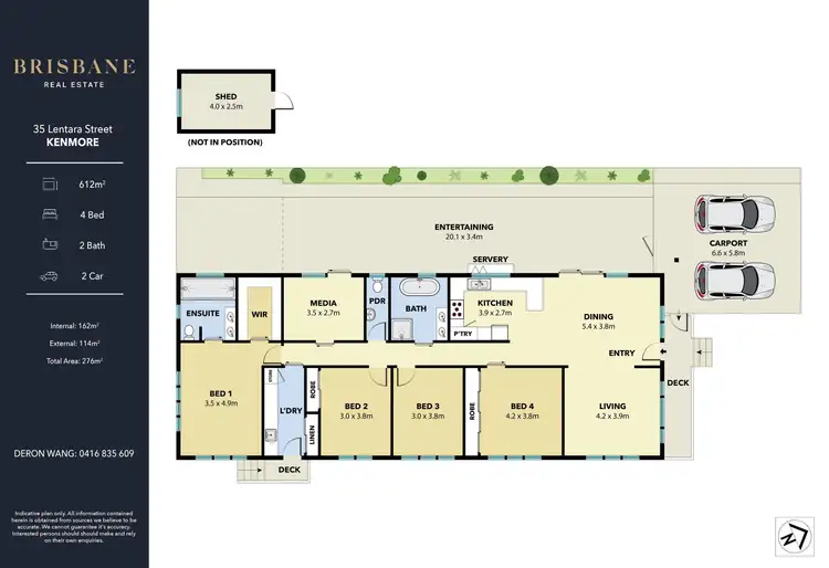 Floorplan of Homely house listing, 35 Lentara Street, Kenmore QLD 4069