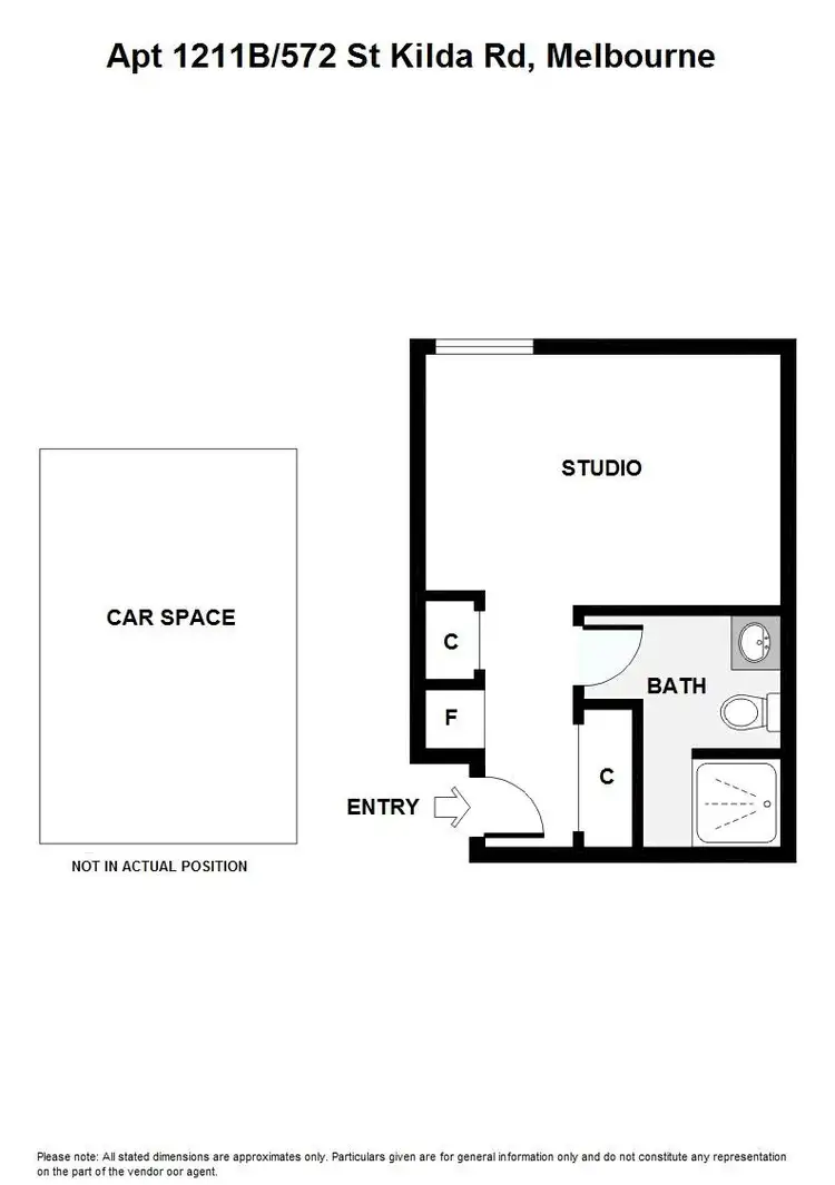 Floorplan of Homely studio listing, 1227/572 St Kilda Road, Melbourne VIC 3000