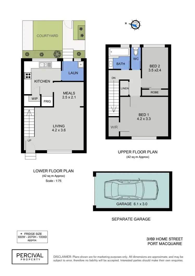 Floorplan of Homely townhouse listing, 3/69 Home Street, Port Macquarie NSW 2444
