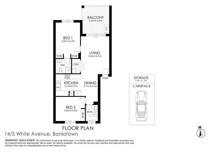 Floorplan of Homely apartment listing, 14/5 White Avenue, Bankstown NSW 2200