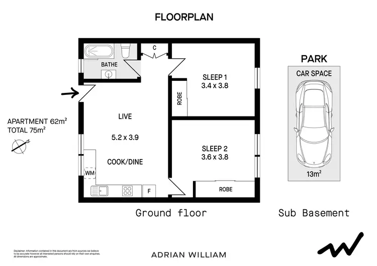 Floorplan of Homely apartment listing, 6/13-15 Glen Street, Marrickville NSW 2204