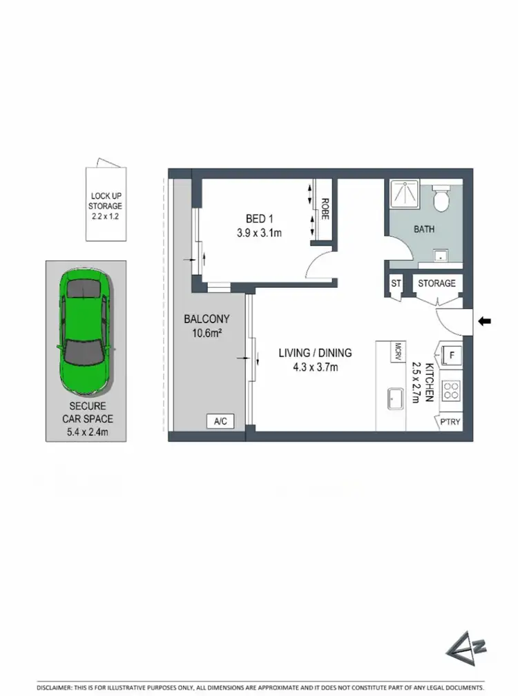 Floorplan of Homely apartment listing, B609/1 Pinnacle Street, Miranda NSW 2228