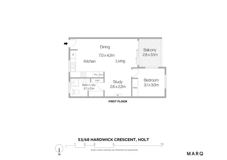 Floorplan of Homely apartment listing, 53/68 Hardwick Crescent, Holt ACT 2615