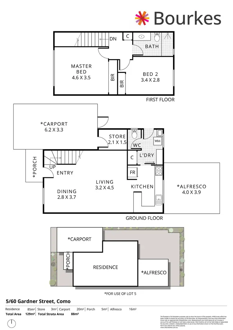 Floorplan of Homely townhouse listing, 5/60 Gardner Street, Como WA 6152