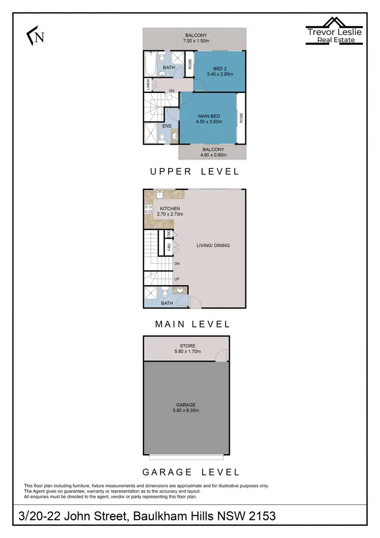 Floorplan of Homely townhouse listing, 3/20-22 John Street, Baulkham Hills NSW 2153