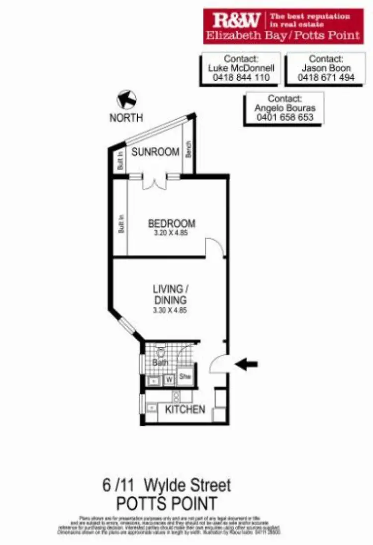 Floorplan of Homely apartment listing, 6/11 Wylde Street, Potts Point NSW 2011
