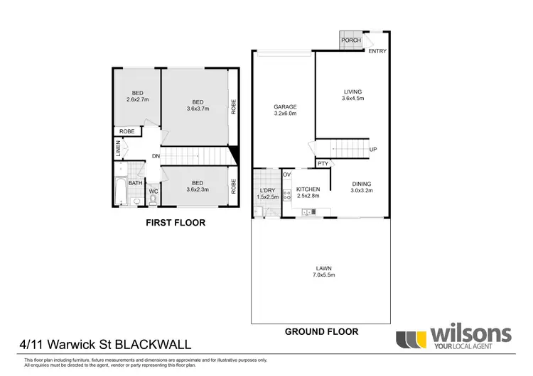 Floorplan of Homely townhouse listing, 4/11 Warwick Street, Blackwall NSW 2256