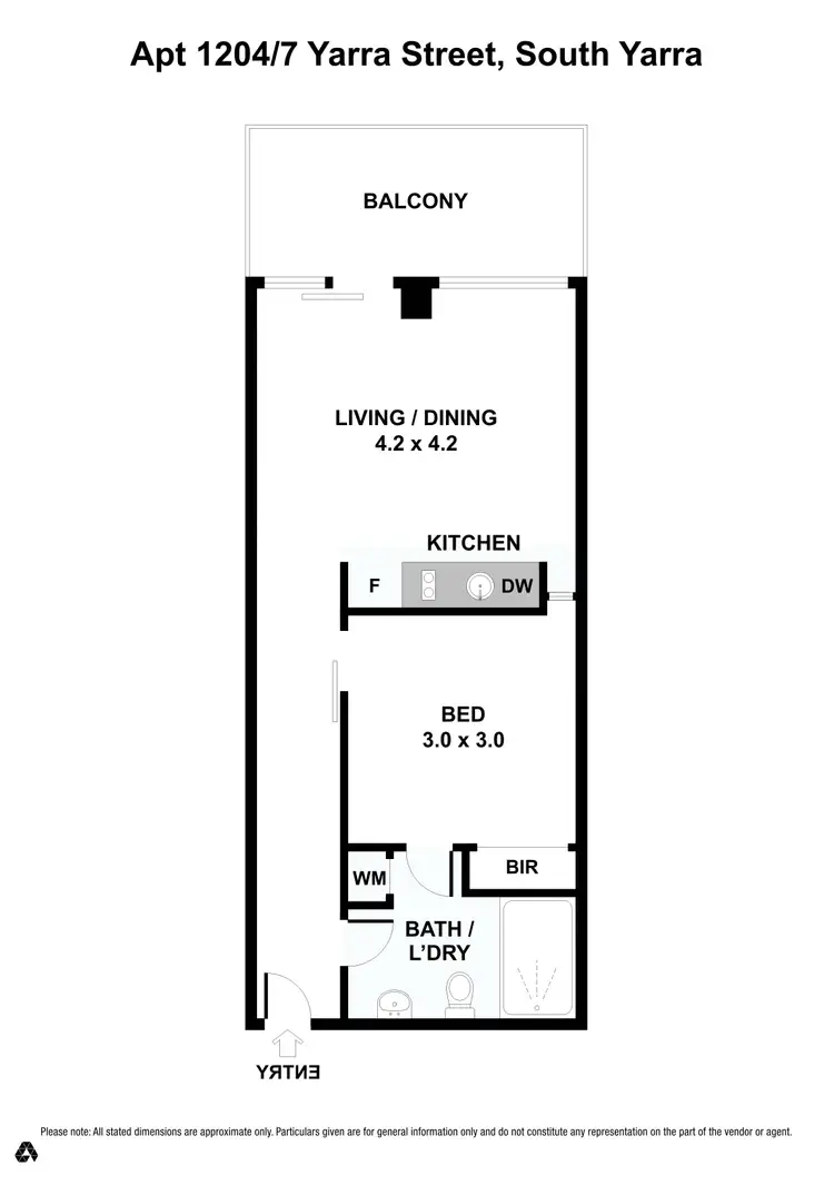 Floorplan of Homely apartment listing, 1204/7 Yarra Street, South Yarra VIC 3141