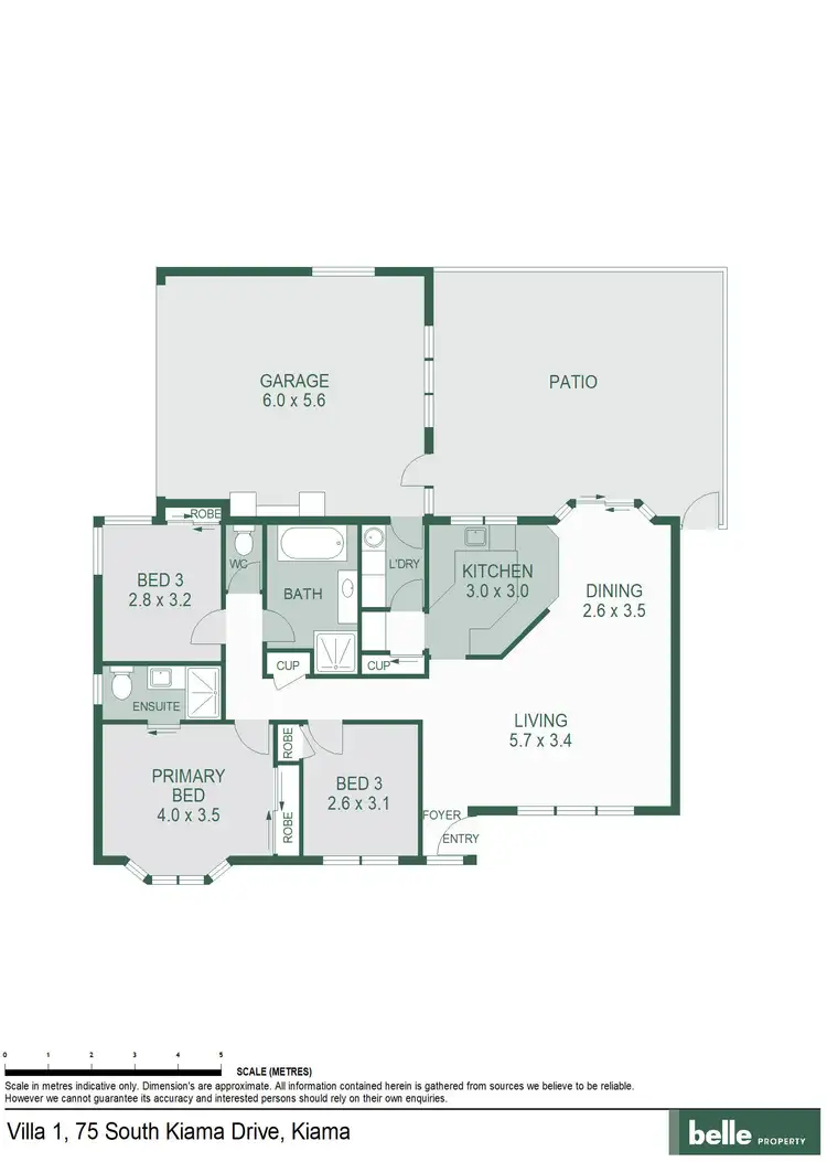 Floorplan of Homely semi-detached listing, 1/75 South Kiama Drive, Kiama NSW 2533