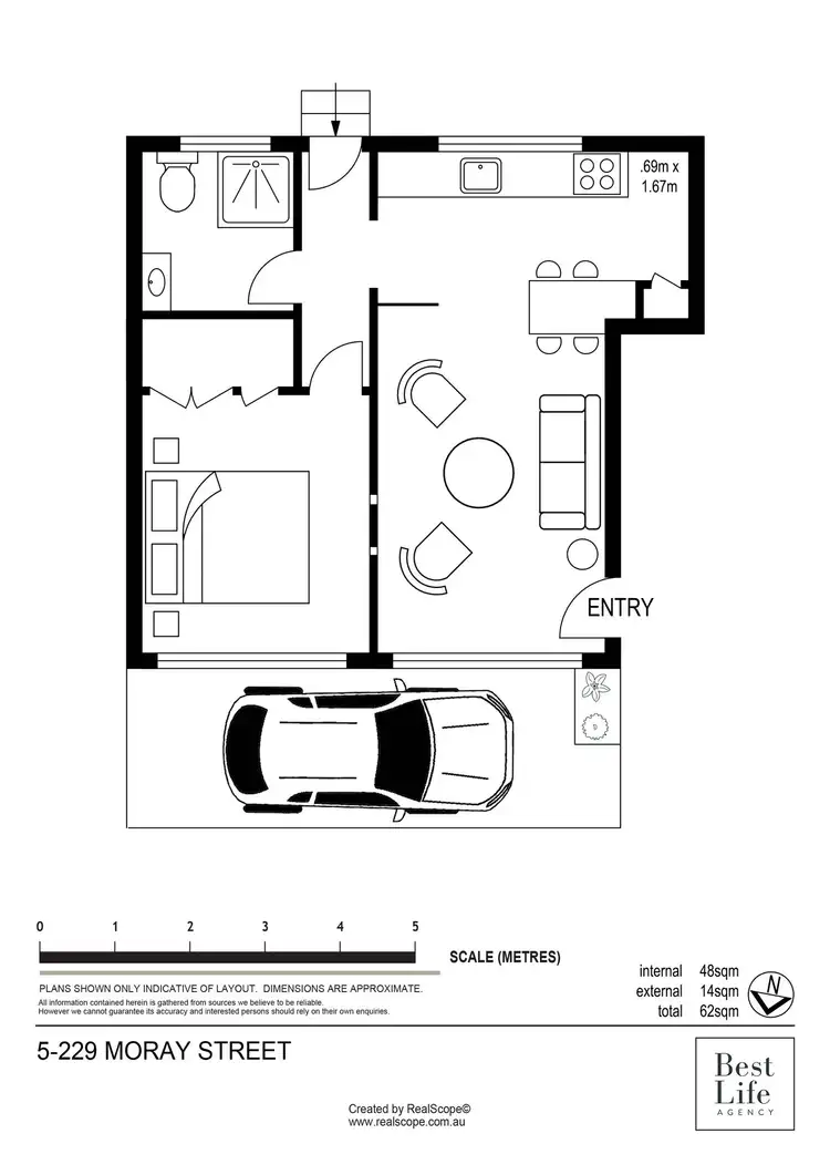 Floorplan of Homely apartment listing, 5/229 Moray Street, New Farm QLD 4005