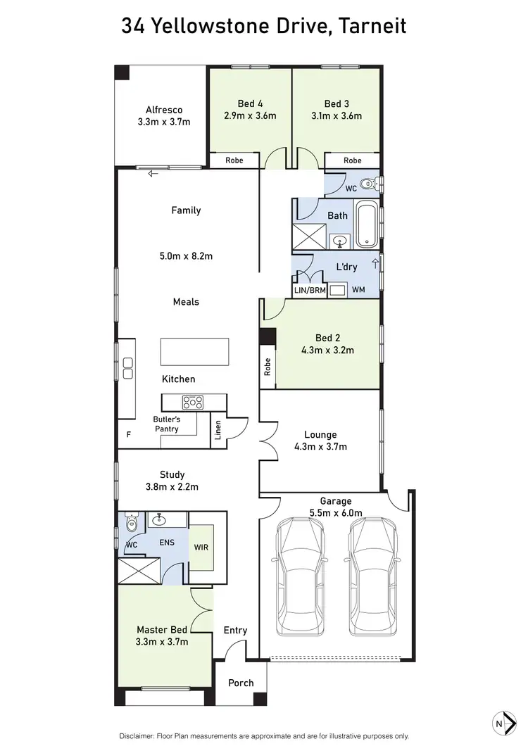 Floorplan of Homely house listing, 34 Yellowstone Drive, Truganina VIC 3029