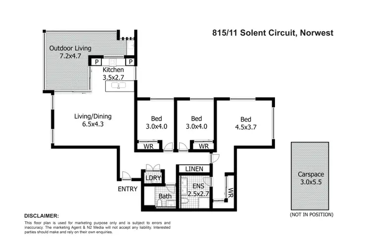 Floorplan of Homely apartment listing, 815/11 Solent Circuit, Norwest NSW 2153