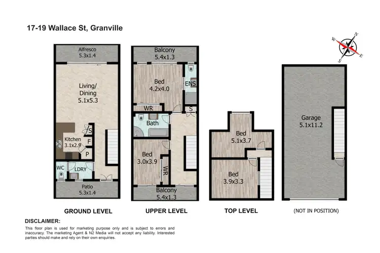 Floorplan of Homely townhouse listing, 8/17-19 Wallace Street, Granville NSW 2142